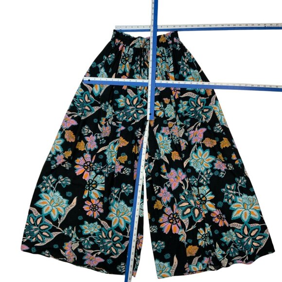 Free People Take It Easy Lounge Pant XS Twilight Combo Floral Wide Leg - Picture 5 of 13